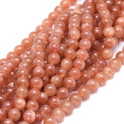 Natural Sunstone Beads Strands G-F674-09-7mm-1