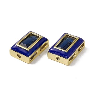 Rack Plating Brass Rectangle Beads KK-C007-14G-1