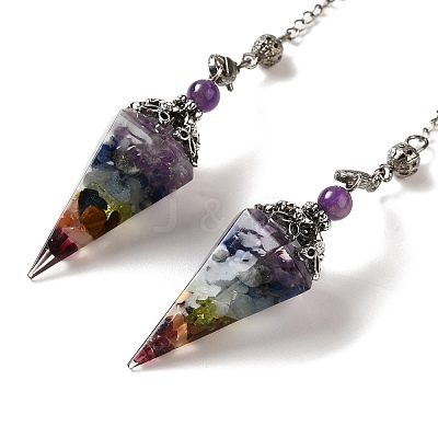 Natural Gemstone Dowsing Pendulum Big Pendants G-H285-02P-01-1