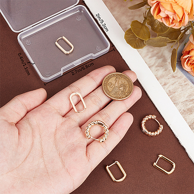 6Pcs 3 Styles Brass Hoop Earrings EJEW-BBC0001-30-1