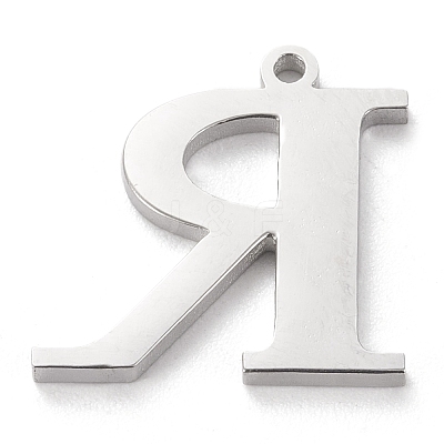 Tarnish Resistant 304 Stainless Steel Letter Pendant Rhinestone Settings LS-STAS-J028-01R-1