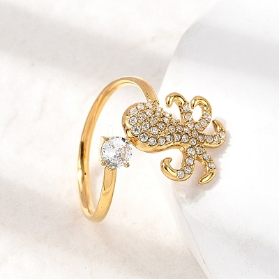 304 Stainless Steel Micro Pave Cubic Zirconia Cuff Open Rings RJEW-Z130-01G-02-1