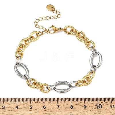 304 Stainless Steel Figaro Chain Bracelets for Women BJEW-A169-09GP-1