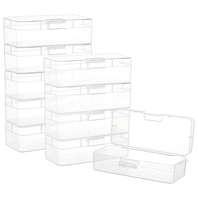 10Pcs Transparent Plastic Storage Boxes CON-BC0007-78B-1