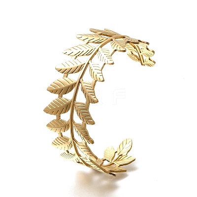 304 Stainless Steel Open Cuff Bangles for Women BJEW-Z083-02G-09-1