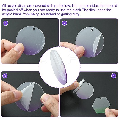 Transparent Gradual Change Acrylic Pendants OACR-CJC0010-01-1