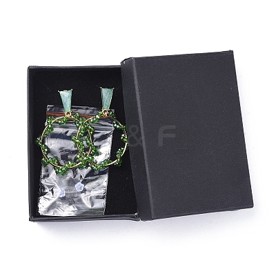 Glass Beads Dangle Ear Studs EJEW-JE03916-02-1
