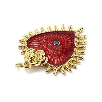 Rack Plating Brass Enamel Pendants KK-M230-27G-1