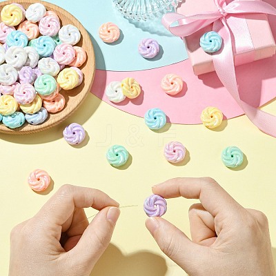 160Pcs 8 Colors Opaque Acrylic Beads PACR-CJ0001-44-1