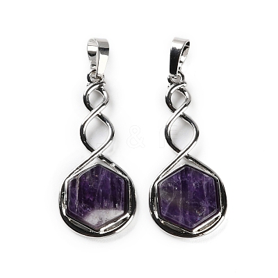 Natural Amethyst Pendants G-F777-05P-07-1