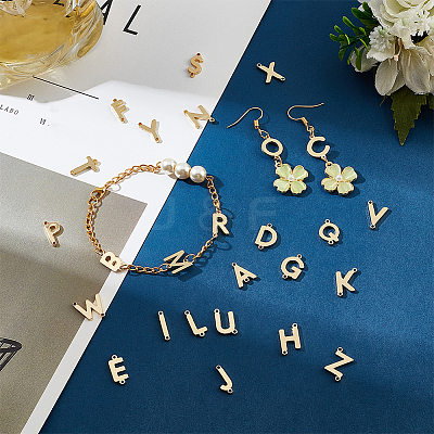 26Pcs 26 Styles Brass Connector Charms KK-PH0005-45-1
