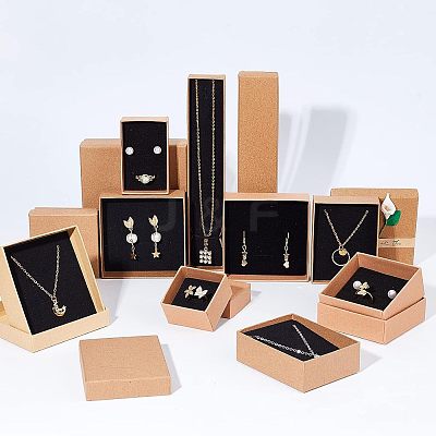 Kraft Paper Jewelry Boxes LS-CON-WH0080-33B-1