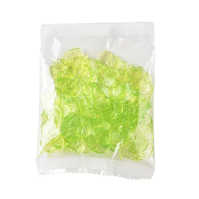 Green Transparent Acrylic Leaf Pendants for Chunky Necklace Jewelry X-DBLA410-9-1