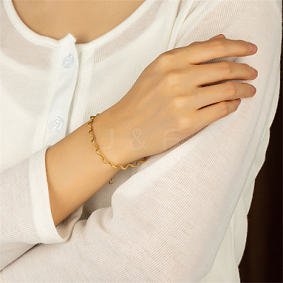Brass Twist Wave Link Chain Bracelets for Women DN6472-2-1