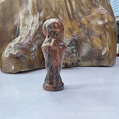 Natural Netstone Carved Healing Goddess Figurines PW-WG60907-08-1