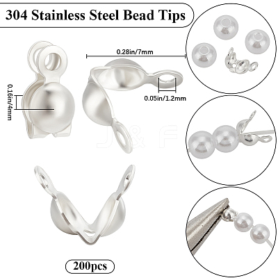 200Pcs 304 Stainless Steel Bead Tips STAS-BBC0005-79-1