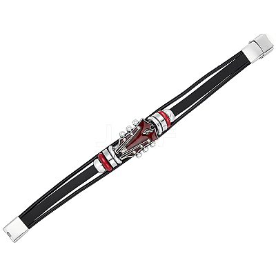 1Pc Alloy & Leather Cord Bracelets for Men Women BJEW-CL0001-56-1