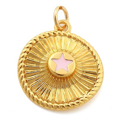 Brass Enamel Pendants FIND-A046-01C-1