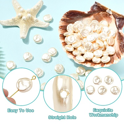 100Pcs ABS Plastic Imitation Pearl Beads OACR-YW0003-70-1