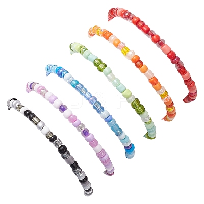 6Pcs Synthetic Turquoise Beaded Stretch Bracelets BJEW-JB11218-1
