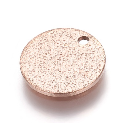 Ion Plating(IP) 304 Stainless Steel Textured Pendants STAS-I098-01-10mm-RG-1