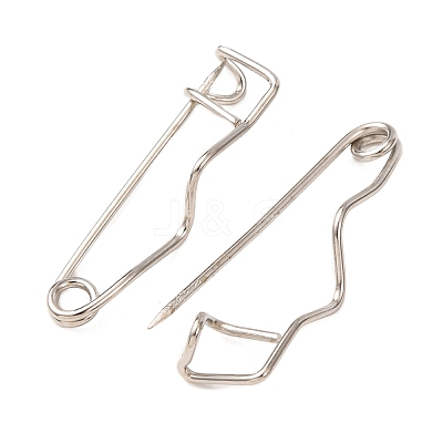 Iron Crimp Safety Pin Brooch Findings JEWB-Z050-01P-02-1