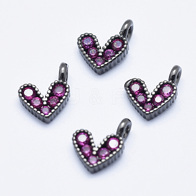 Brass Micro Pave Cubic Zirconia Charms ZIRC-J040-08B-NR-1