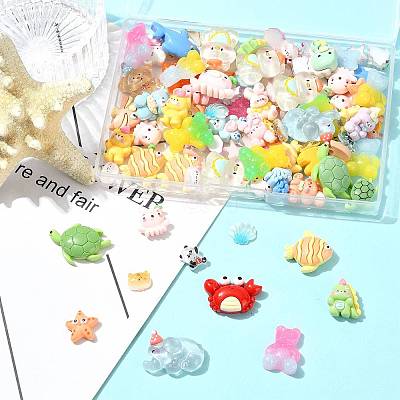 100Pcs Translucent Resin Cabochons RESI-FS0002-31-1
