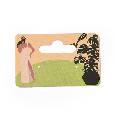 Rectangle Paper One Pair Earring Display Cards with Hanging Hole CDIS-C004-04B-1