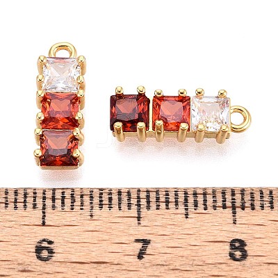 Brass Micro Pave Cubic Zirconia Charms KK-N263-95A-G-1