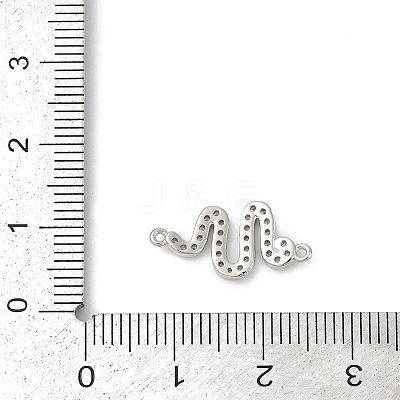 Brass Micro Pave Clear Cubic Zirconia Connector Charms KK-G526-02P-1