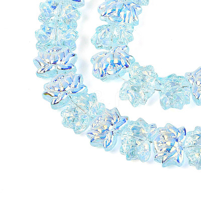 Baking Paint Electroplate Transparent Glass Beads Strands EGLA-N020-04F-1