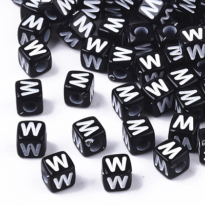 Opaque Acrylic Beads SACR-N002-01W-1