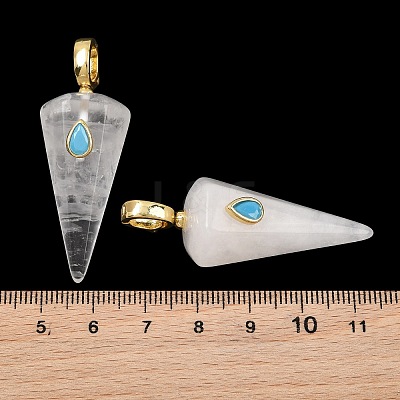 Natural Quartz Crystal Rock Crystal Pointed Pendants GG-CBA19F2-02G-04-1