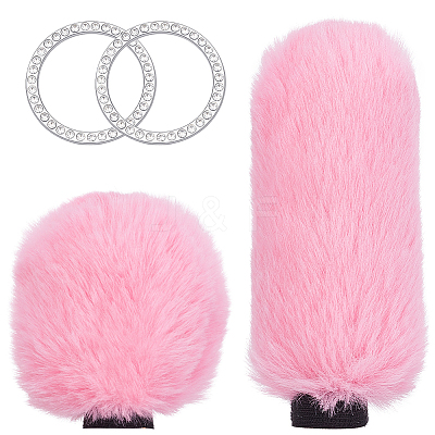 Plush Car Gear & Handbrake Cover Sets AJEW-CL0003-59A-1
