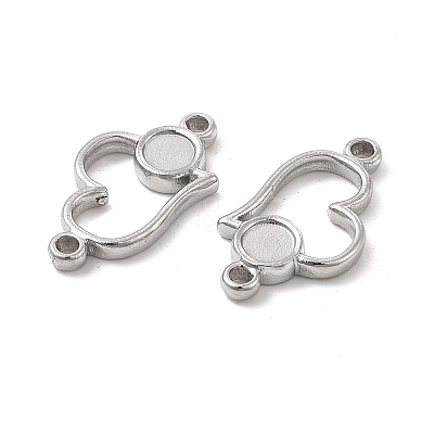 Non-Tarnish 304 Stainless Steel Cabochon Connector Settings STAS-B032-11P-1