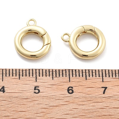 Rack Plating Brass Spring Gate Rings KK-H449-58G-01-NR-1