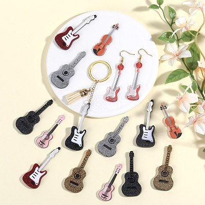 16Pcs 8 Styles Printed Acrylic Pendants OACR-SZ0001-40-1