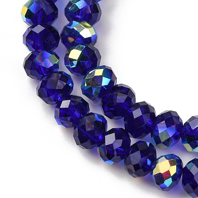 Electroplate Transparent Glass Beads Strands EGLA-A046-01B-02-1