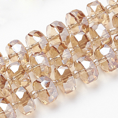 Electroplat Glass Beads Strands X-EGLA-Q092-8mm-D09-1