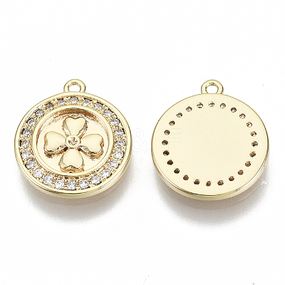 Brass Micro Pave Cubic Zirconia Charms KK-N232-70-NF-1