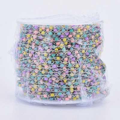 304 Stainless Steel Enamel Twisted Chains STAS-R100-40B-1