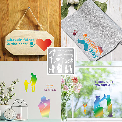 Father's Day Stainless Steel Cutting Dies Stencils DIY-WH0238-173-1