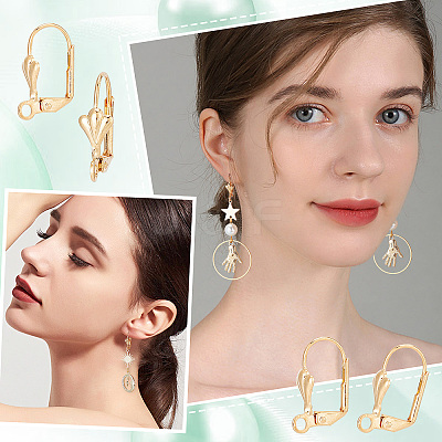 50Pcs Brass Leverback Earring Findings DIY-CN0002-22-1