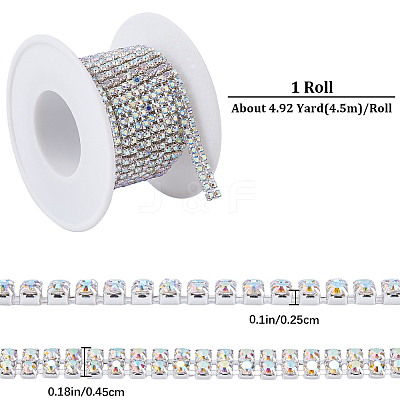 Silver Iron Rhinestone Strass Chains CH-WH0009-04S-02-1