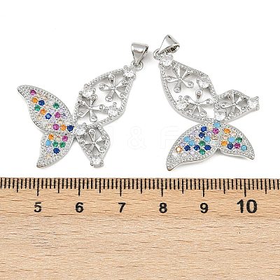 Brass Micro Pave Cubic Zirconia Pendants KK-C109-09B-P-1