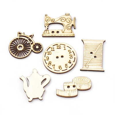 Wooden Buttons and Cabochons WOOD-S040-72-1
