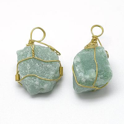 Natural Green Aventurine Pendants G-R435-17-1