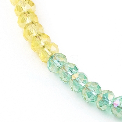 Rainbow Personalized Electroplate Glass Beaded Necklaces NJEW-JN03410-03-1