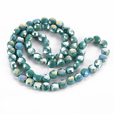 Opaque Electroplate Glass Beads Strands EGLA-N007-002-B03-1